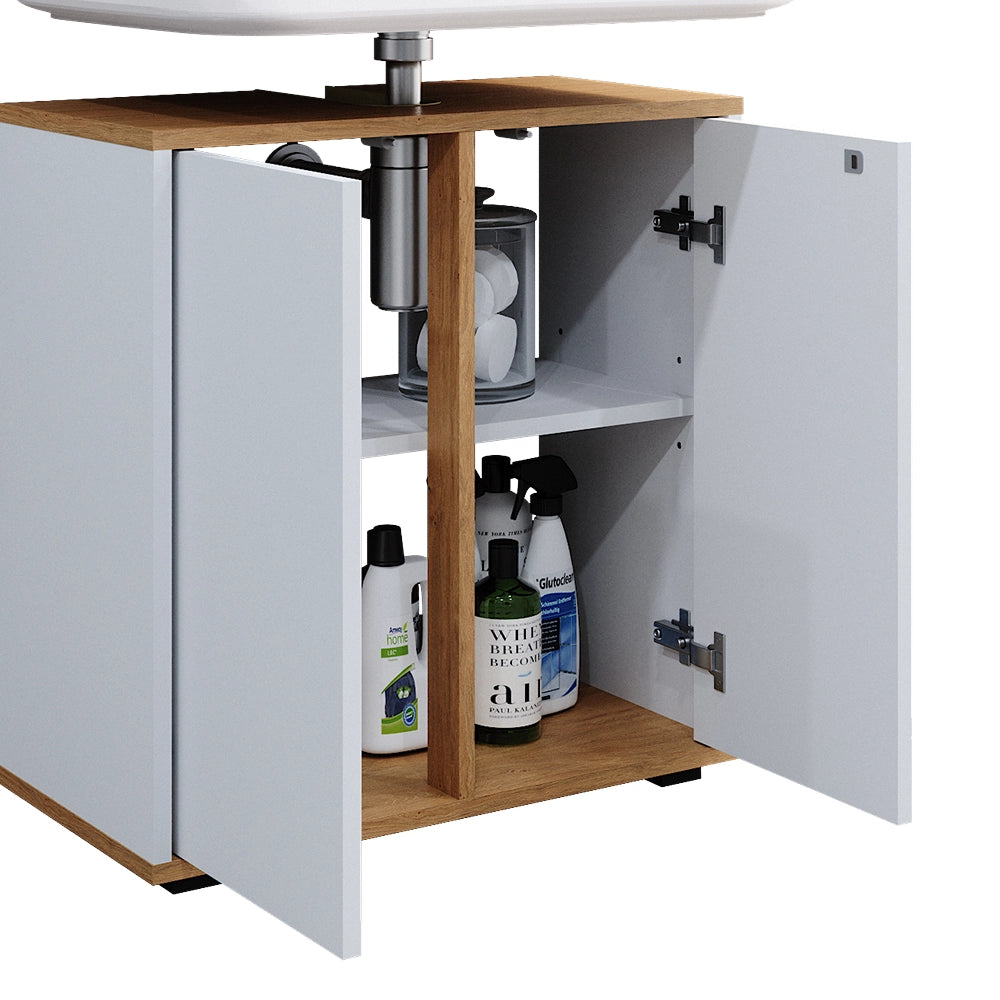 Vicco Mobile sottolavabo per bagno Bianco/Artisan 60 x 62 cm con 2 porte