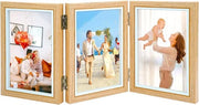 Lettore di foto pieghevole per collage - Lenzuolo per 3 foto - Legno - 10x15 cm