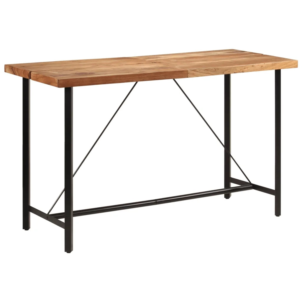 Tavolino da Bar 180x70x107 cm Legno Massello di Acacia e Ferrocod mxl 83767