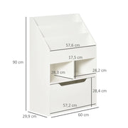 Libreria per bambini 60 x 29,9 x 90 cm bianca con cassetto