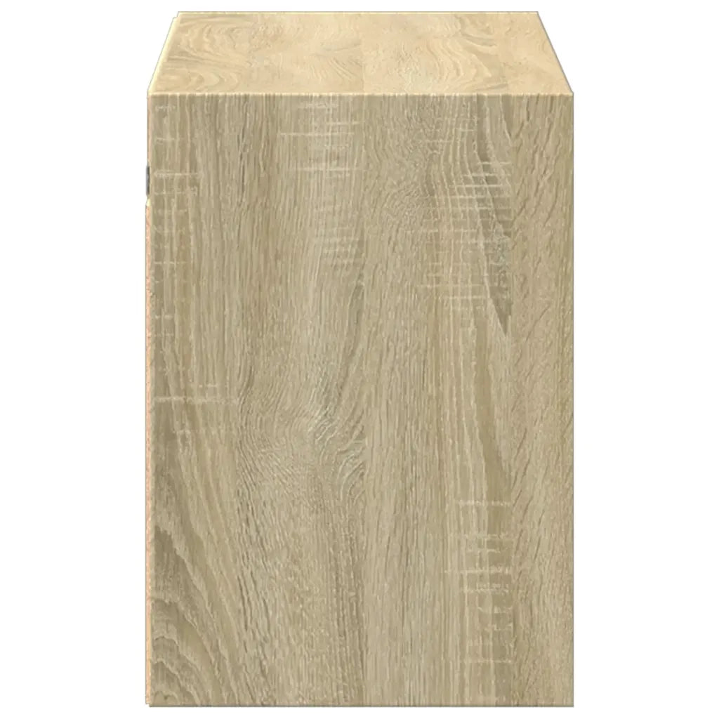 Mobile TV a Parete con Luci LED Rovere Sonoma 100x31x45 cm