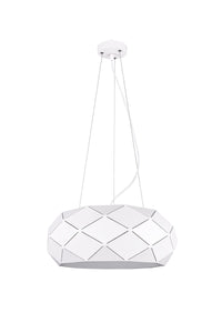 Lampada a Sospensione da Interno  E27 in Metallo Bianco Opaco