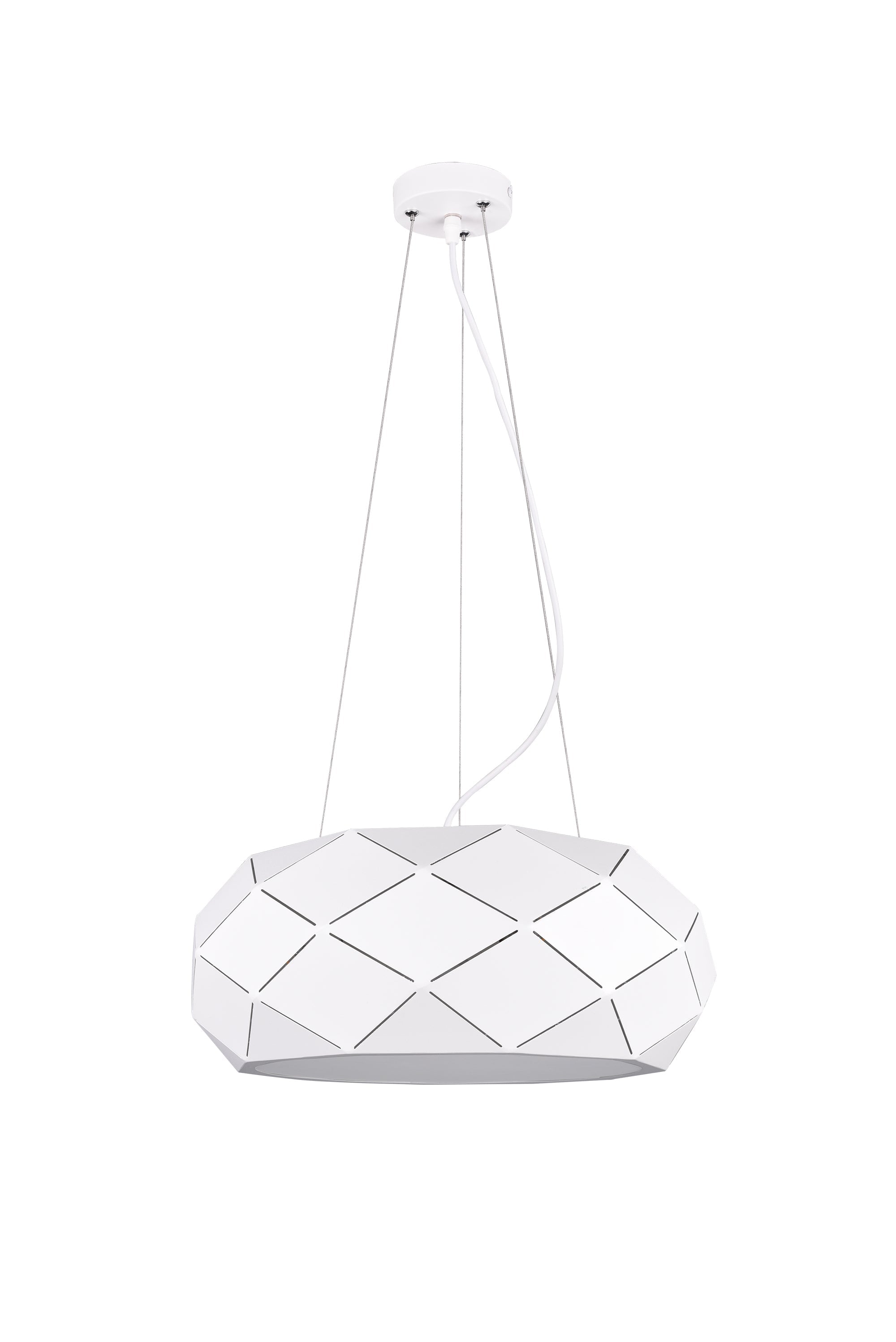 Lampada a Sospensione da Interno  E27 in Metallo Bianco Opaco