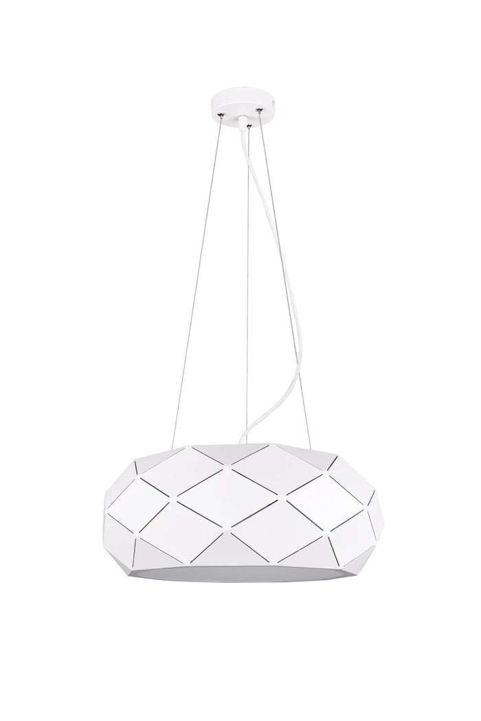 Lampada a Sospensione da Interno  E27 in Metallo Bianco Opaco