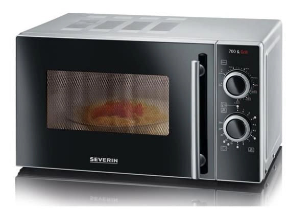Severin MW 7771 forno a microonde Superficie piana Microonde combinato 20 L 700 W Nero, Argento