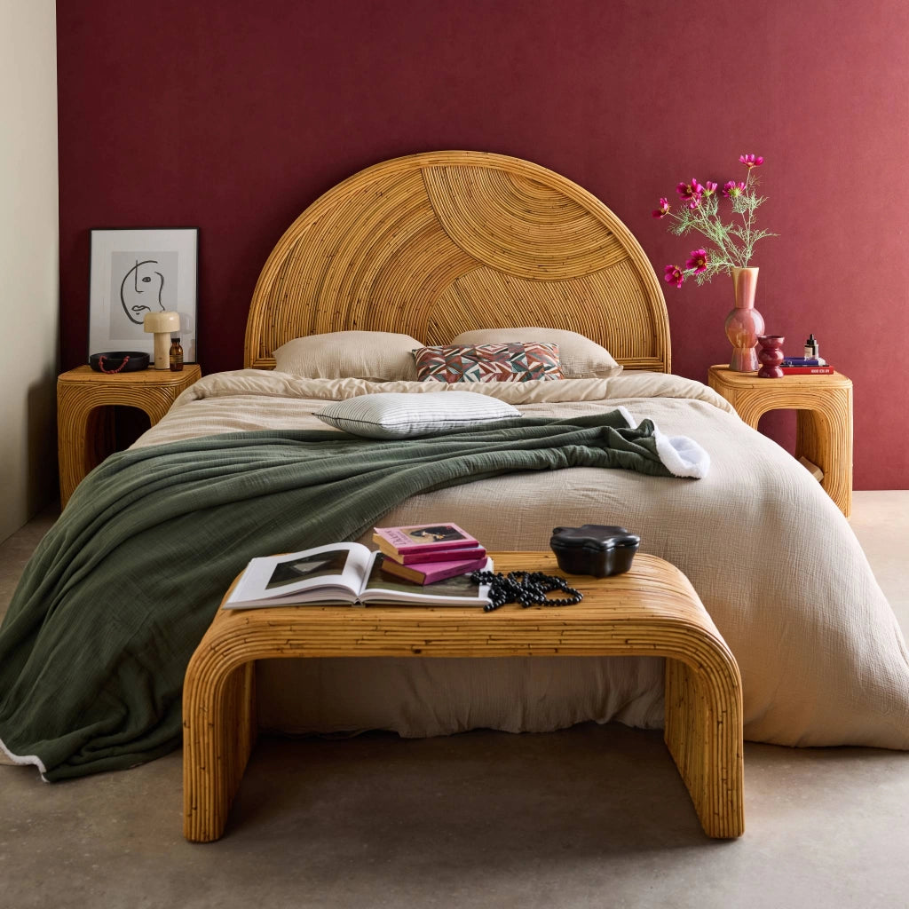 Testata in rattan naturale, marrone naturale
