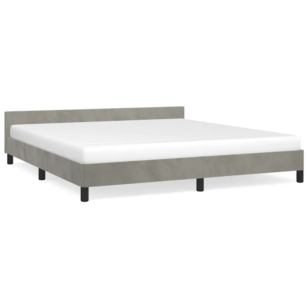 Giroletto senza Materasso-Struttura Letto Grigio Chiaro 160x200 cm Velluto 578187