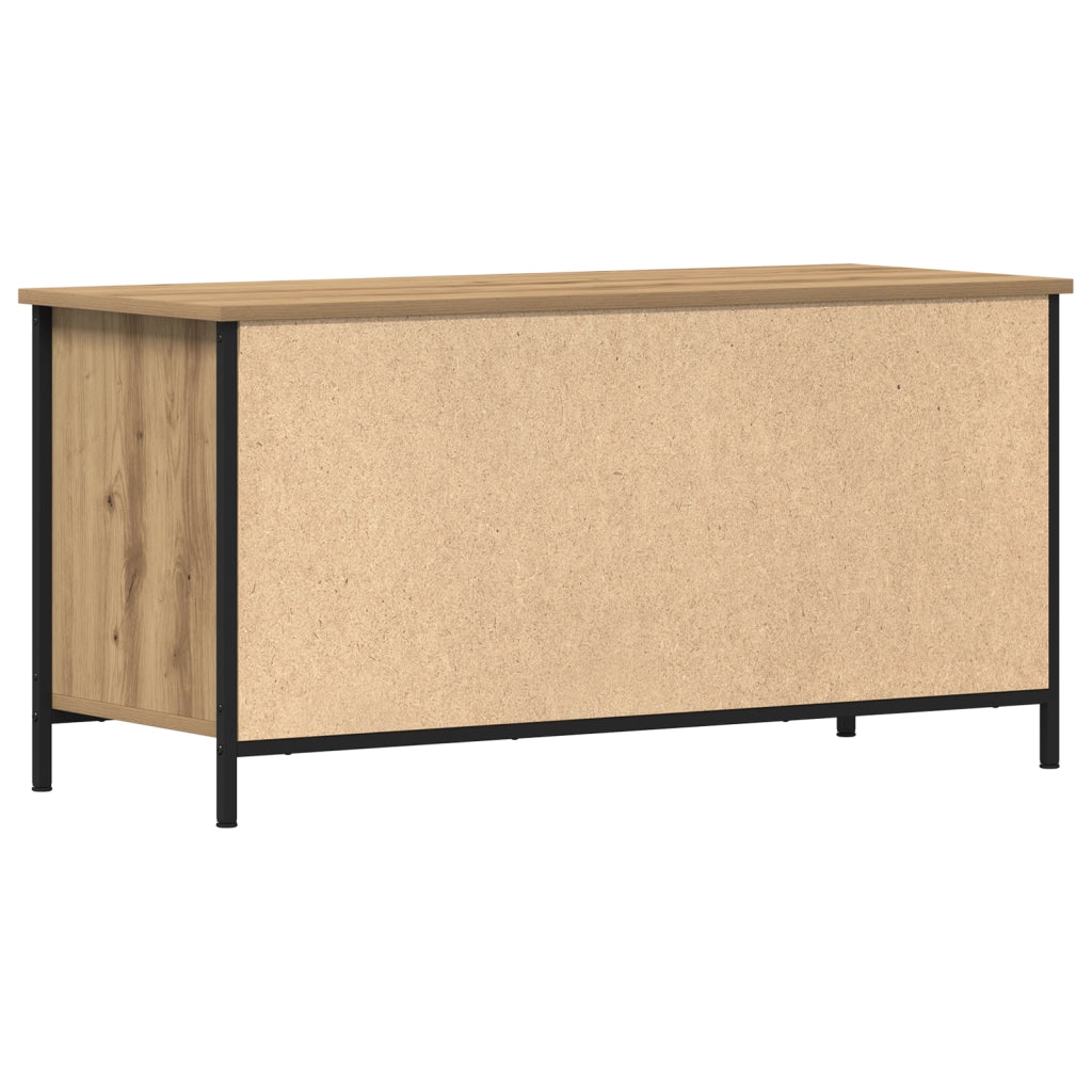 Mobile TV  in Rovere Artigianale 100x40x50 cm in Legno ingegnerizzato e Acciaio