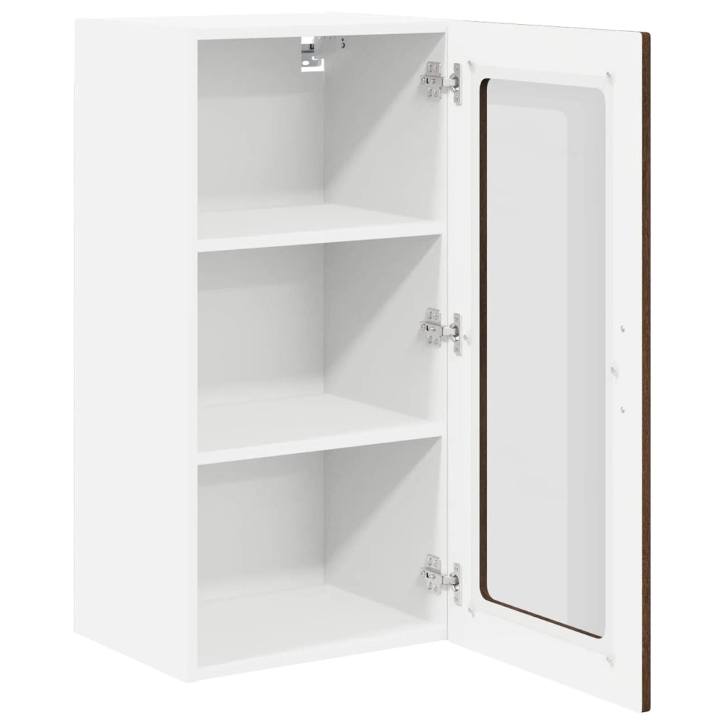 Mobile in vetro da parete LUCCA Rovere Marrone 40 x 31 x 80 cm 884999
