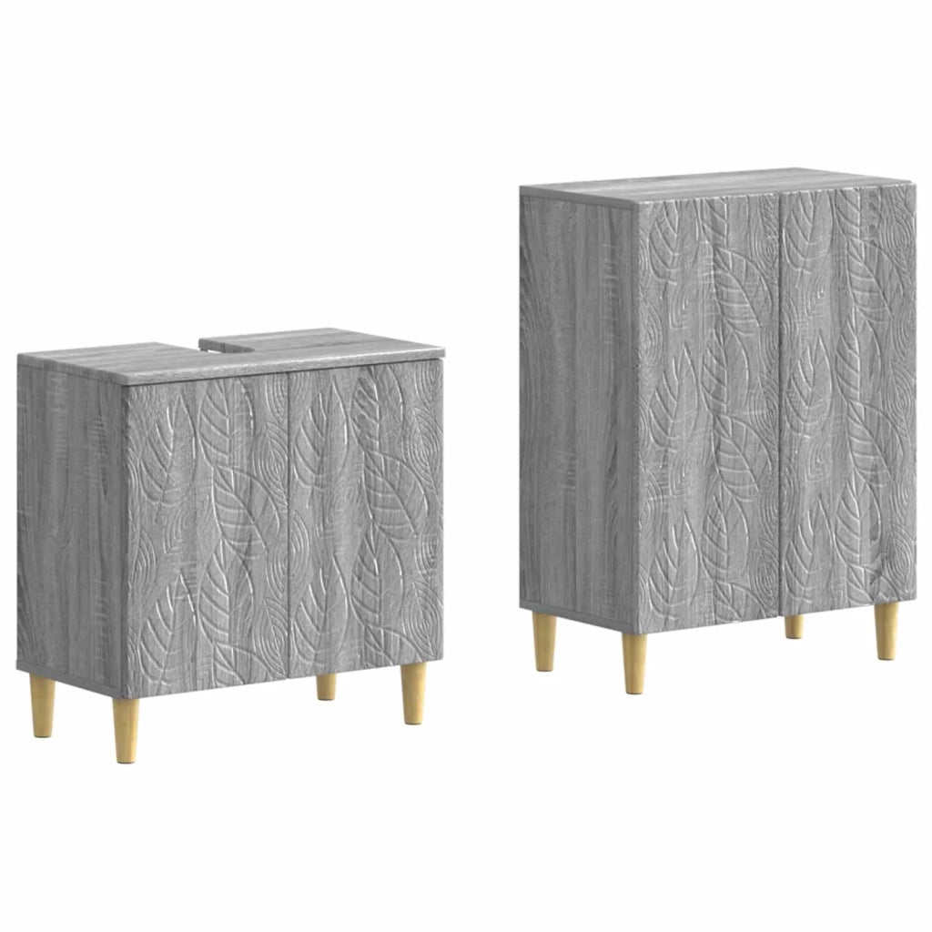 Set di Armadi da Bagno da 2 Pezzi DELFT Sonoma grigio 3417627