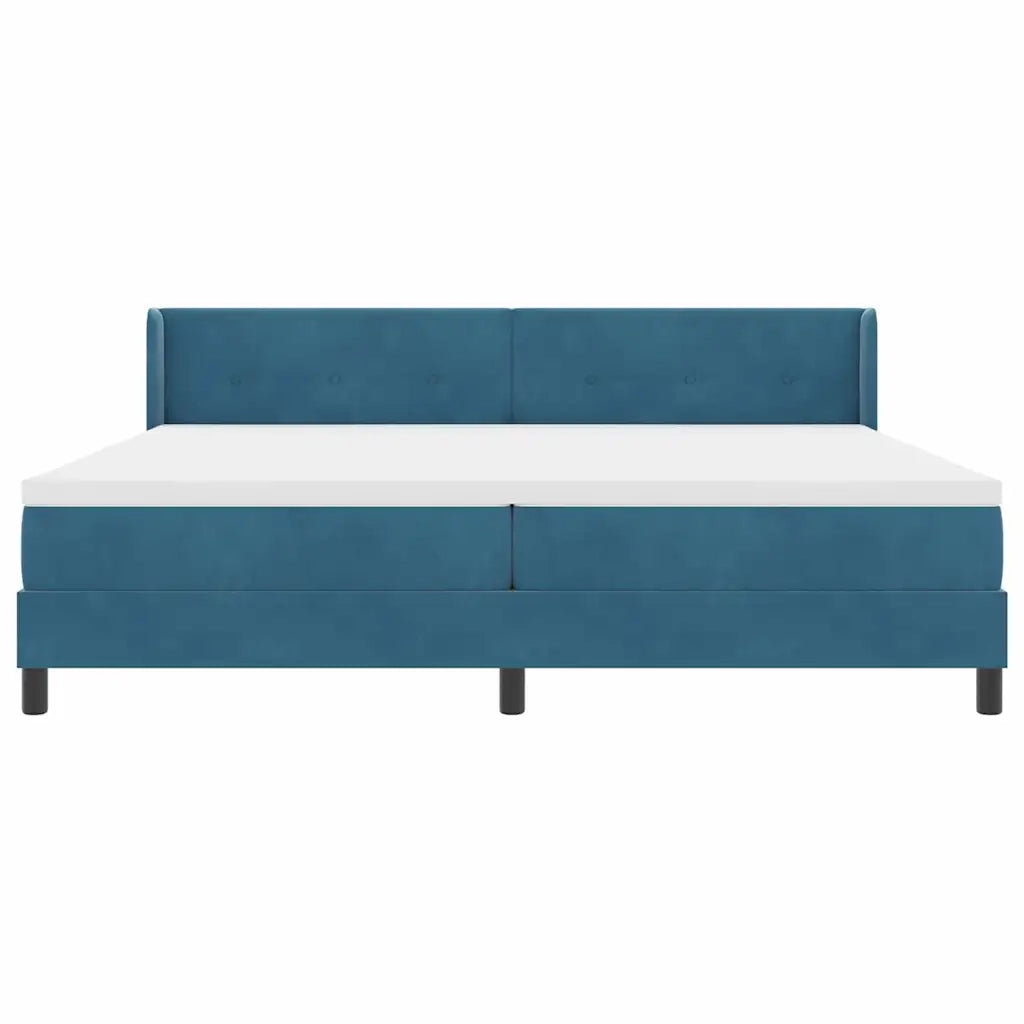Letto a molle con testiera Blu Scuro 200 x 200 cm Velluto 3341490