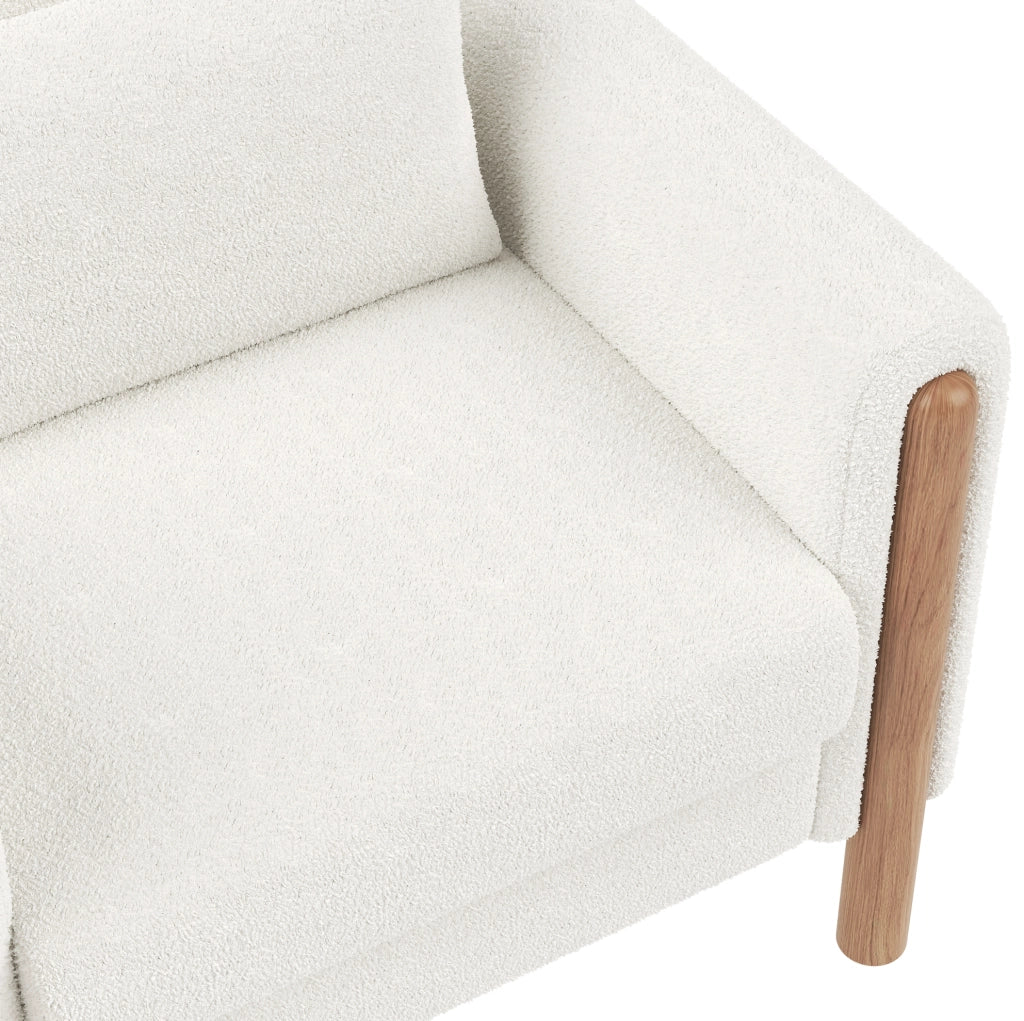 Poltrona 87x83x88.5 cm con cuscino spesso; in tessuto Teddy; bianco