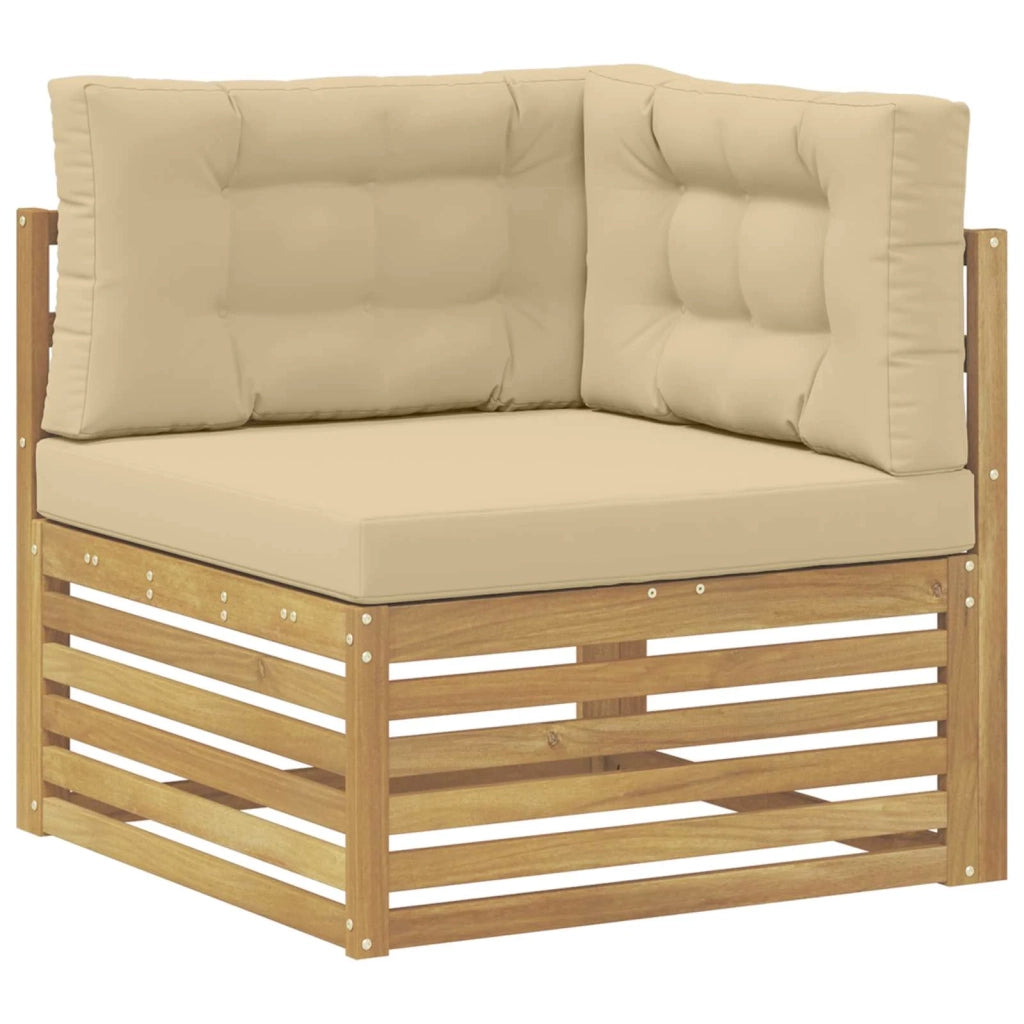 Set di divani da esterno 4 pz Bianco e Beige Poliestere 3390403