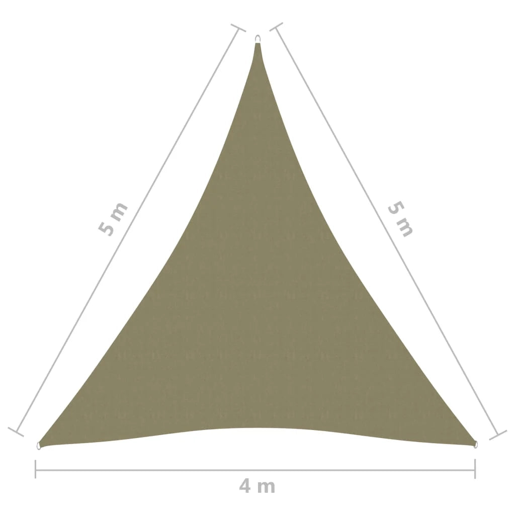 Vela ombreggiante triangolare in tessuto Oxford 4 x 5 x 5 m beige 02_0009887