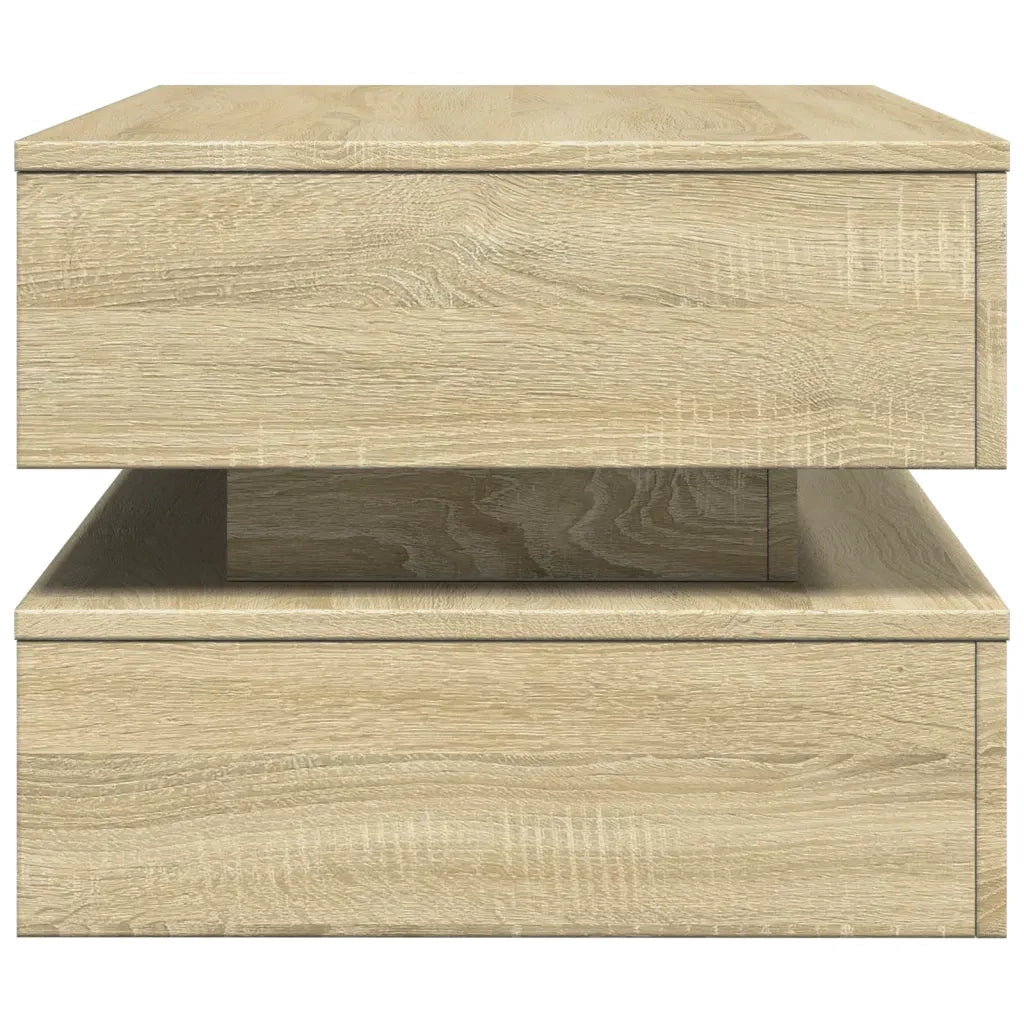 Tavolino da salotto | Tavolino da caff¨¨ | Tavolino da Soggiorno con Luci LED Rovere Sonoma 90x50x40 cm