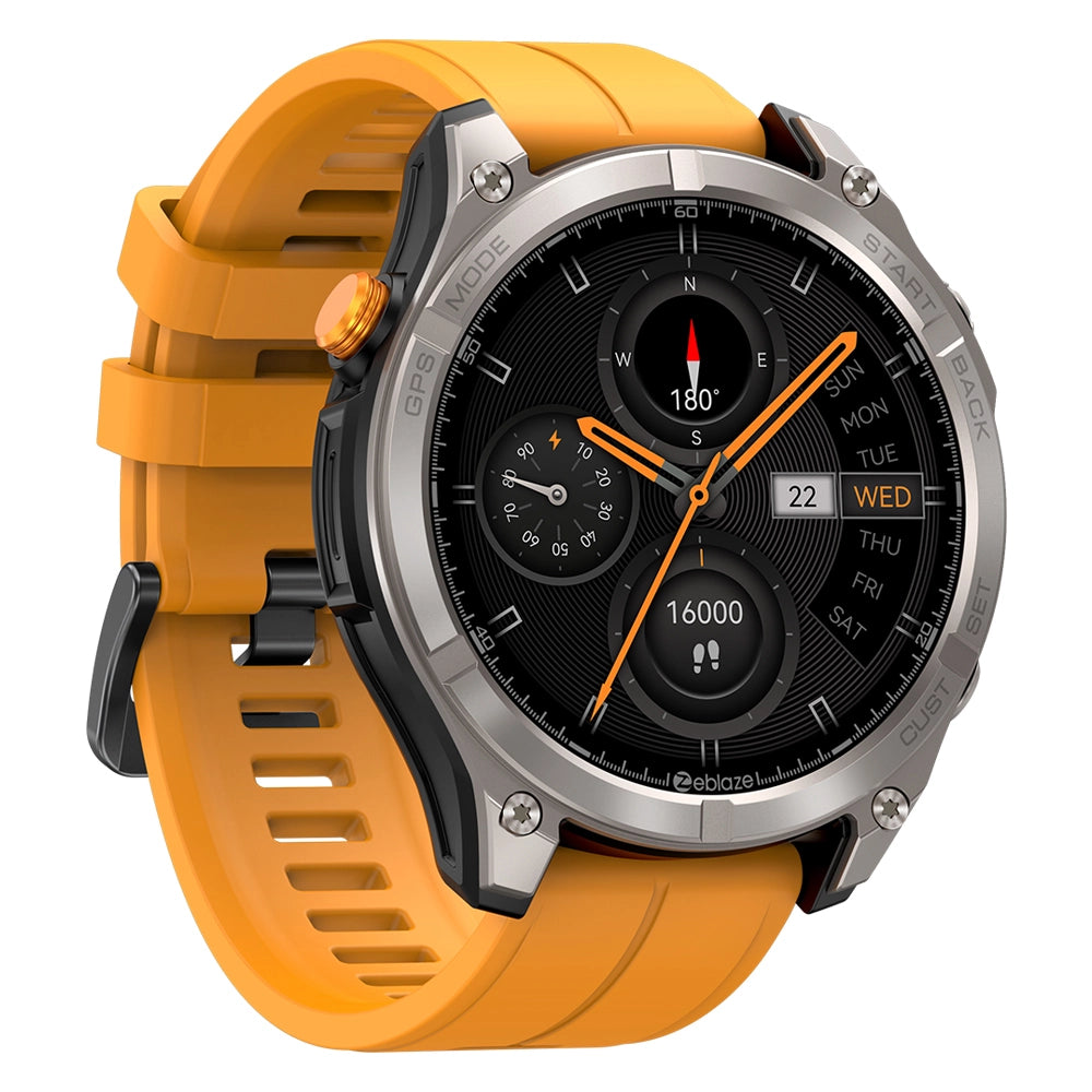 Smartwatch Orologio Intelligente HD-GPS con 6 sistemi satellitari; impermeabile 5 ATM-170 modalità sportive; monitoraggio della salute 24 ore su 24-Giallo