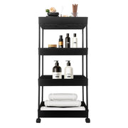 Carrello portaoggetti sottile 4 altezzeS 87x40,5x22,5 cm Nero