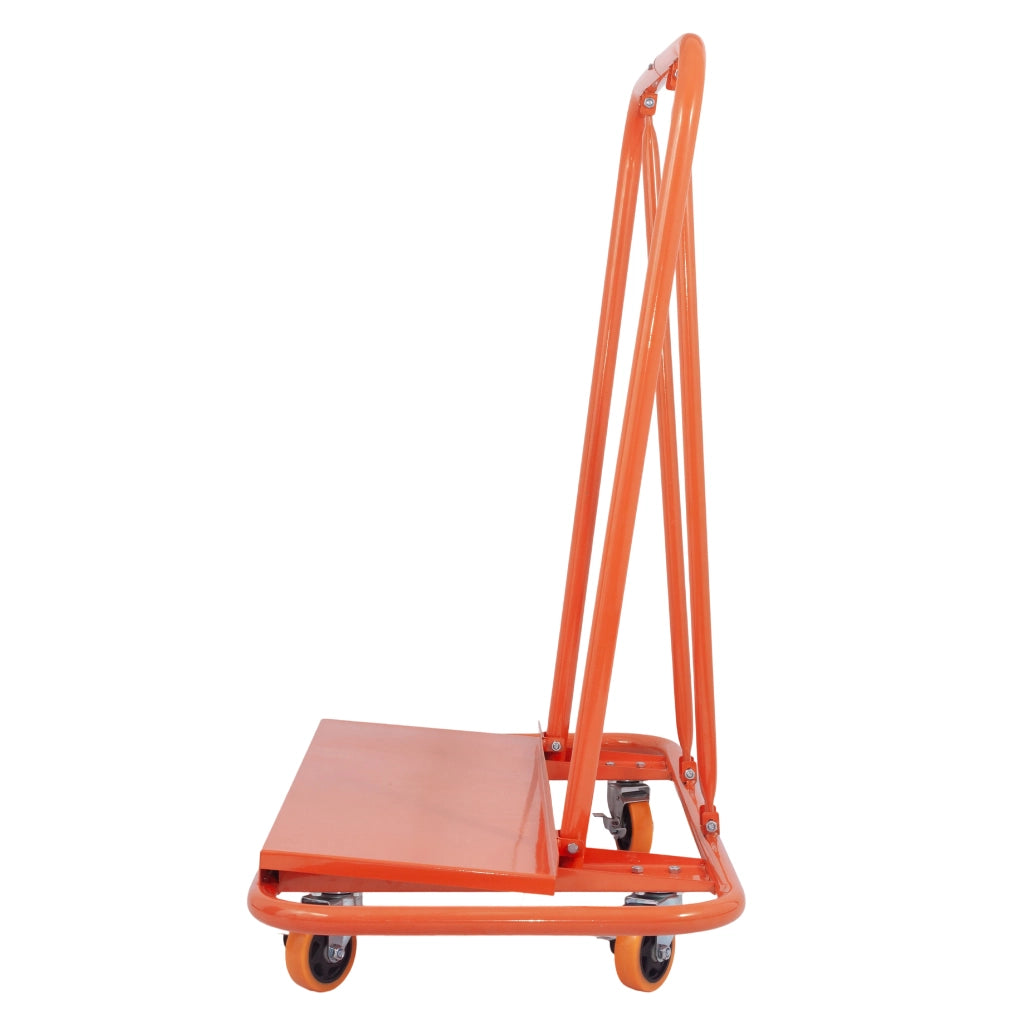 Carrello per pannelli in acciaio arancione, portata fino a 1000 kg, con 4 ruote piroettanti e freni