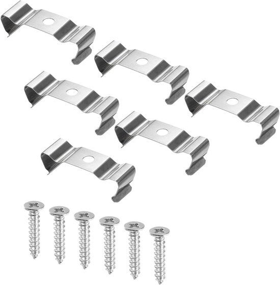Sostegno per tubi fluorescenti - Viti regolabili - Pacchetto da 20 - Adatto per lampade LED - Bianco - Appoggio per lampada da soffitto - Clip T8 con viti.