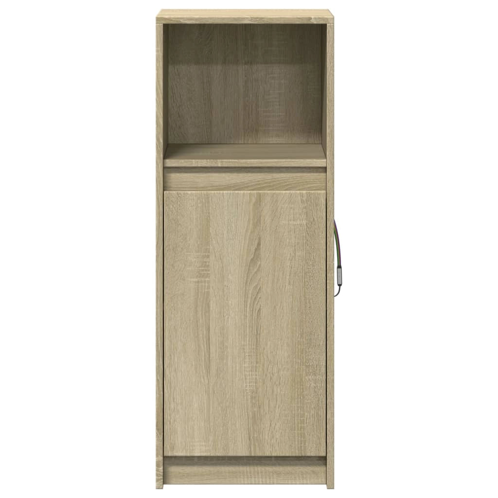 Buffet credenza cassettiera armadio mobile contenitore organizer per cucina soggiorno salotto con illuminazione a LED rovere Sonoma 38 x 34 x 100 cm legno ingegnerizzato marrone 02_0029794