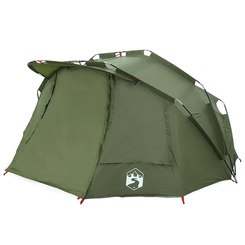 Tenda da Pesca per 5 Persone-Tenda da campeggio Verde Oliva Impermeabile 100679