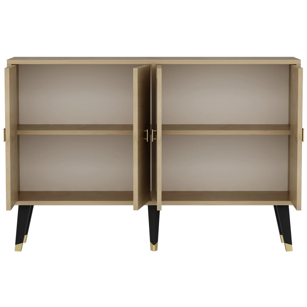 Buffet in legno "Ahart" - 120 x 30 x 80 cm - Chêne Saphir Or
