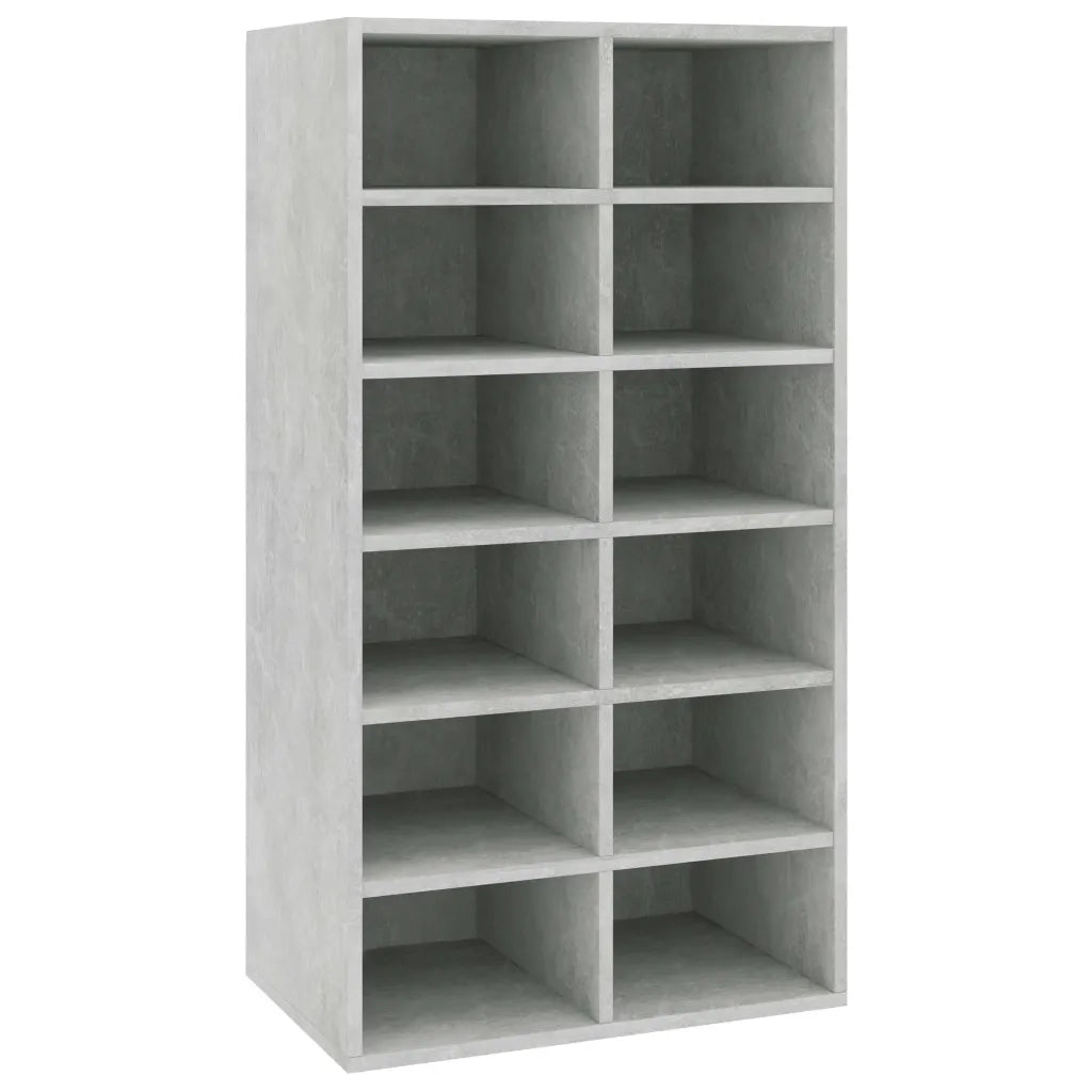 Scarpiera-Scaffale per scarpe Grigio Cemento 54x34x100,5 cm in Legno Multistrato