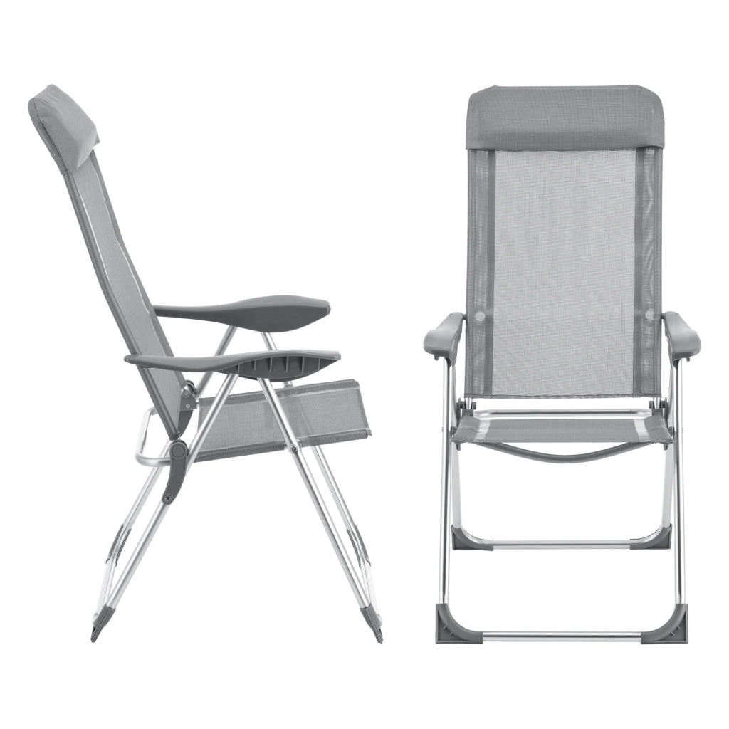Set di 2 sedie da giardino Errenteria con braccioli e schienale reclinabile grigio chiaro 03_0009603