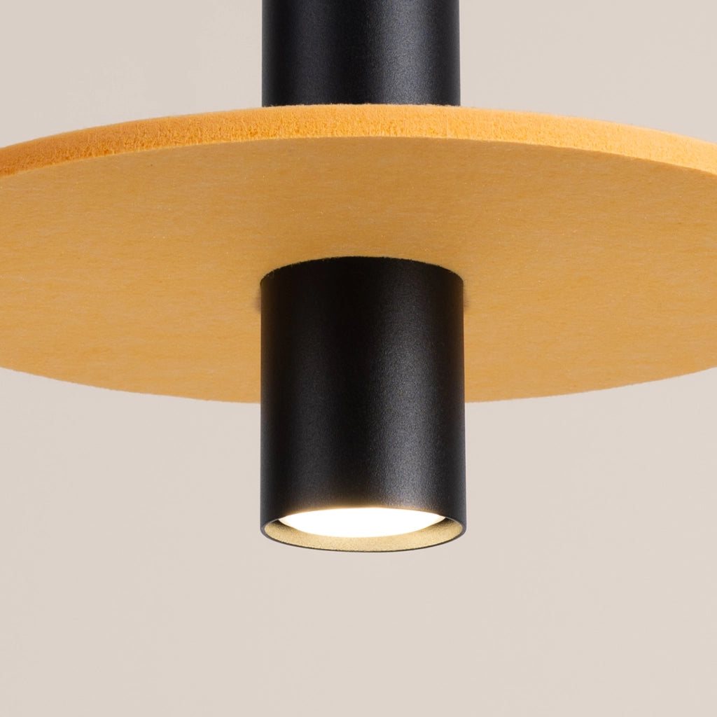 Lampada a sospensione PELTA 1 nero/giallo