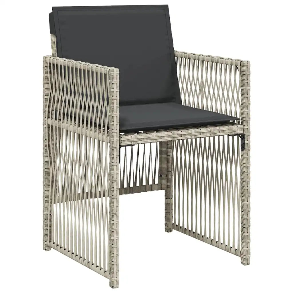 Set Pranzo da Giardino 5pz con Cuscini Grigio Chiaro Polyrattan 3210899