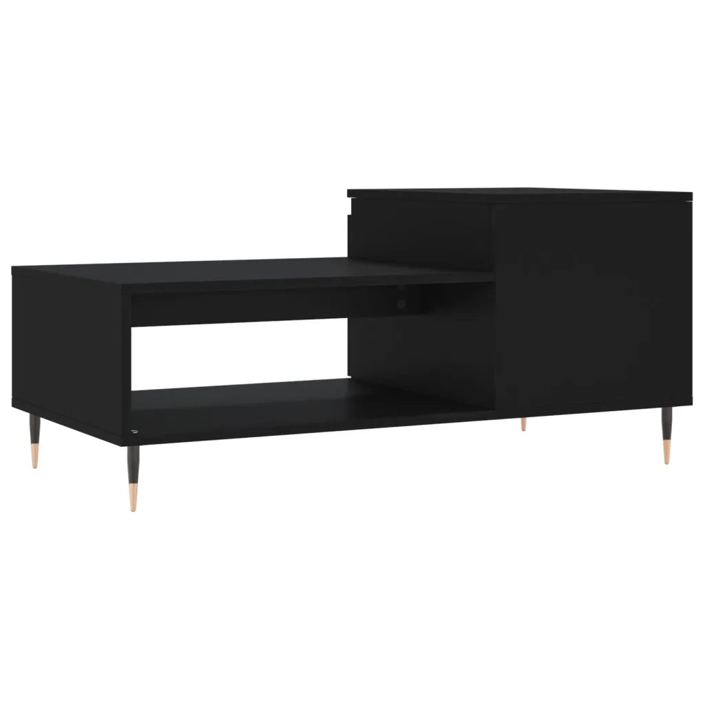 Tavolino da Salotto Nero 100x50x45 cm in Legno Multistrato 830821