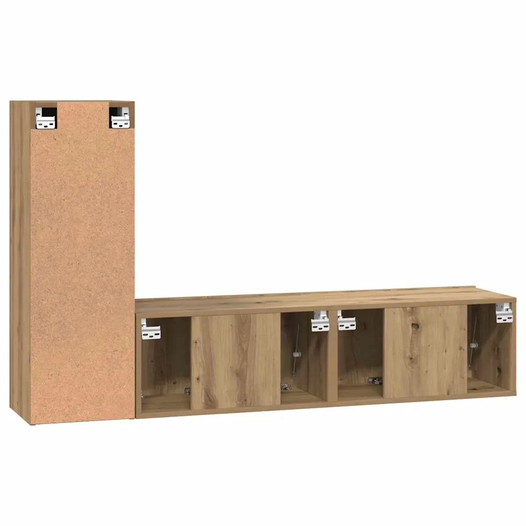 Set mobile TV 3 pcs Rovere artigianale Legno multistrato 3393404