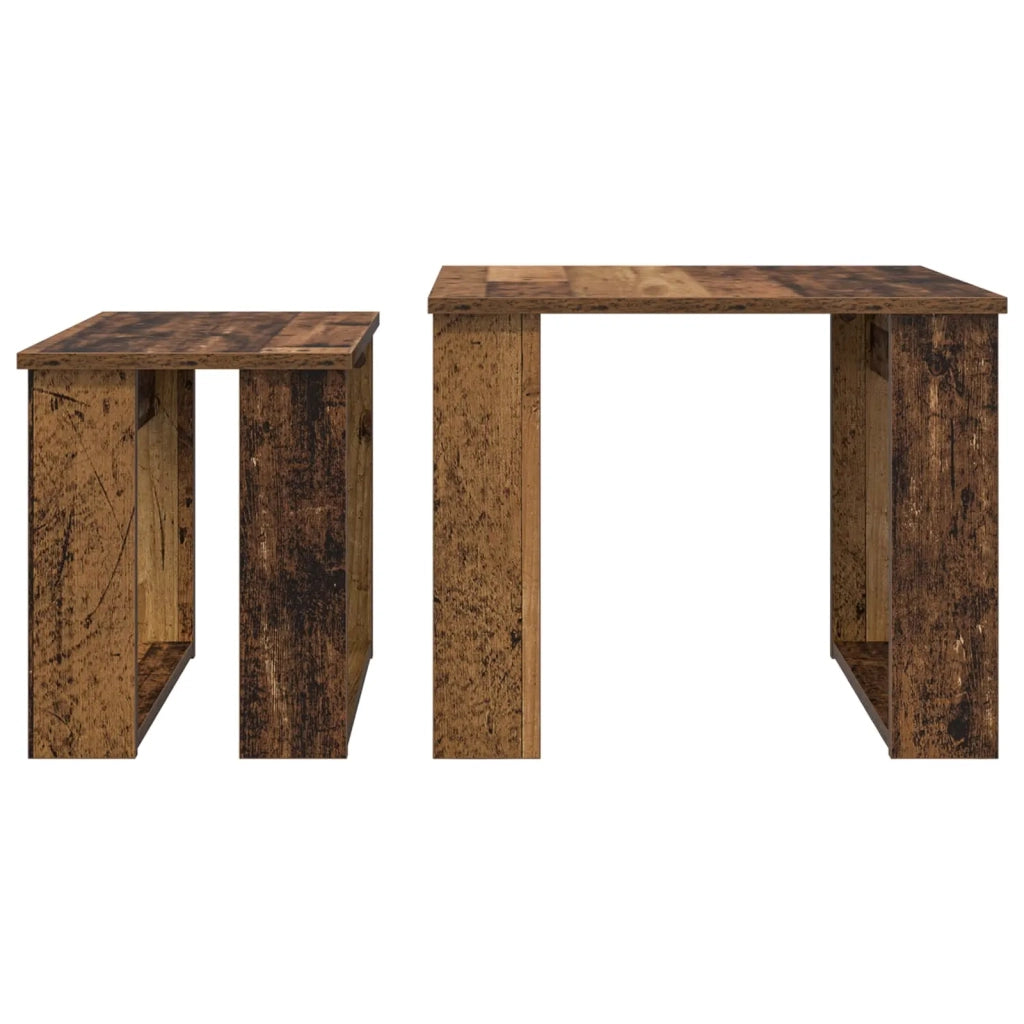 Set di Tavolini da Caffè 2 pcs Legno vecchio Legno multistrato