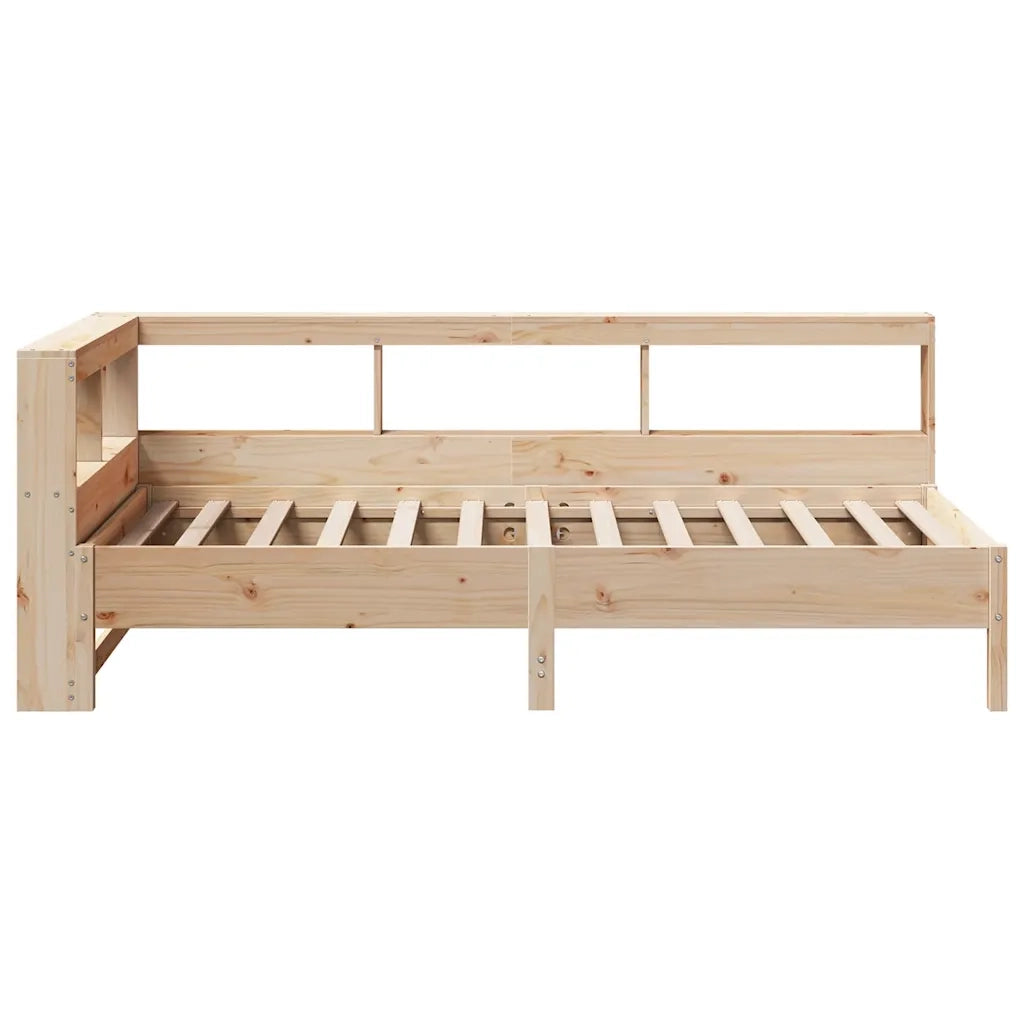 Giroletto con Libreria senza Materasso-Struttura Letto con contenitore 75x190 cm in Legno Pino 212127