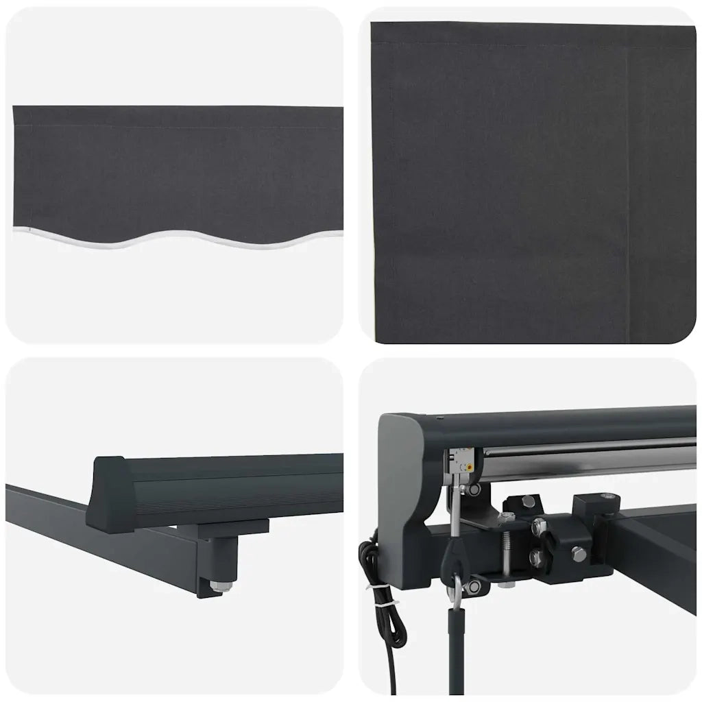 vidaXL Tenda Retrattile Grigio e antracite 300 x 250 cm