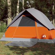Tenda da Campeggio a Cupola 3 Persone Grigio e Arancione Impermeabile