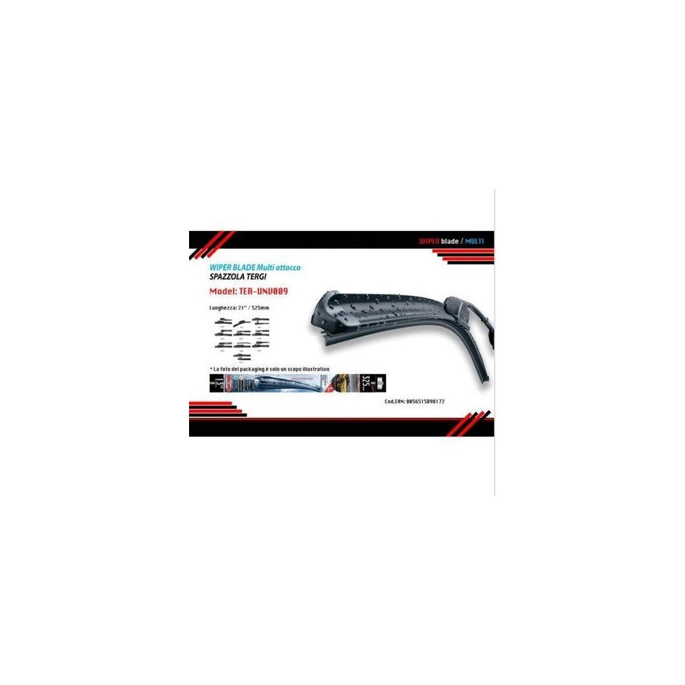 Trade Shop - Spazzola Tergicristallo Auto Universale Multiattacco 21"/525mm Ter-unv009 Maxtech -