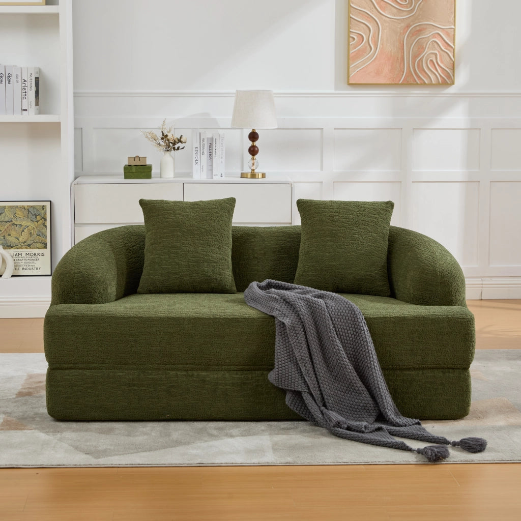 DIVANO Letto 2 posti 157x84x65 cm Chenille Verde