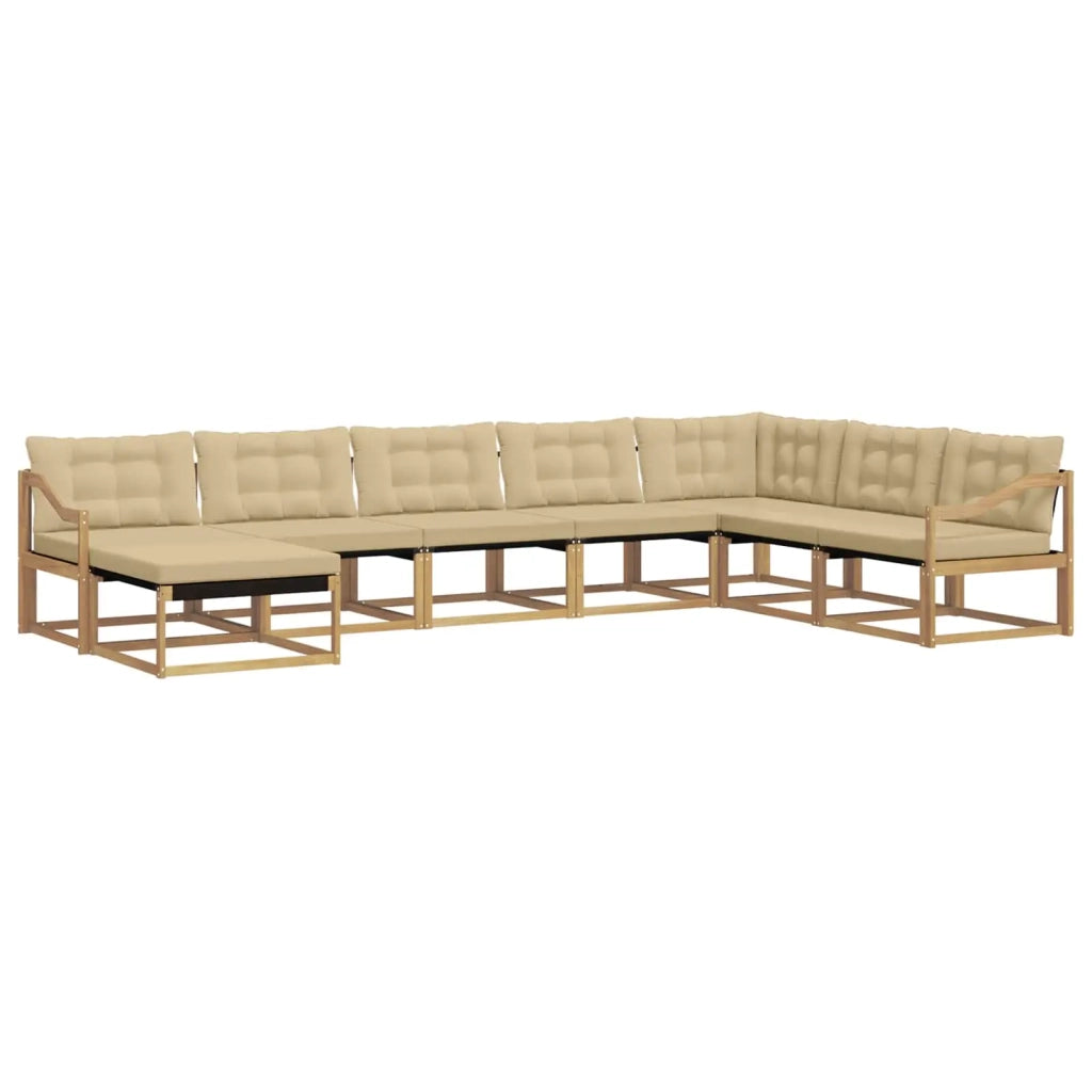 Set di divani da esterno 8 pz Bianco e Beige 3388983