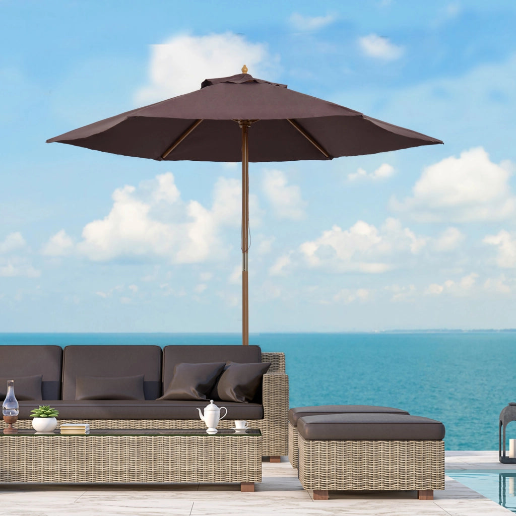 Ombrellone da Giardino ?250x230 cm ¨C zephmum ¨C 6 Varillas Sistema Corde
