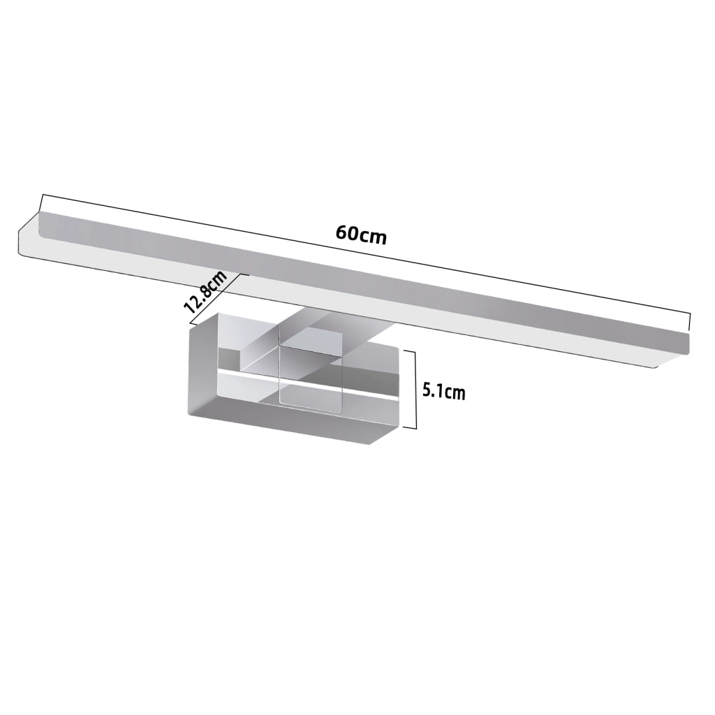 ZMH Lampada da Specchio per Bagno LED 12W a Parete Luce Neutra 4000K 60cm Moderna Cromata per Specchio Armadio