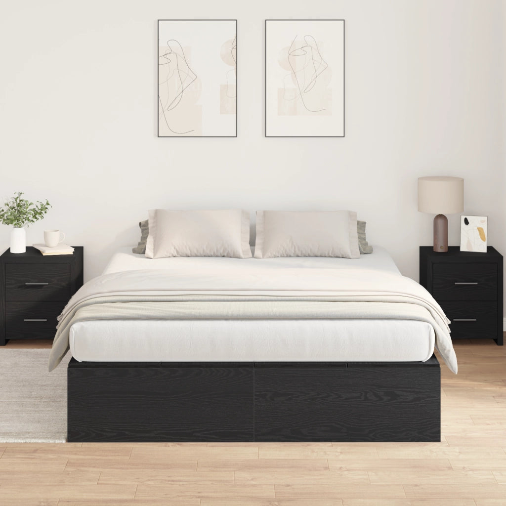 Struttura Letto con Contenitore Quercia Nera 150x200 cm