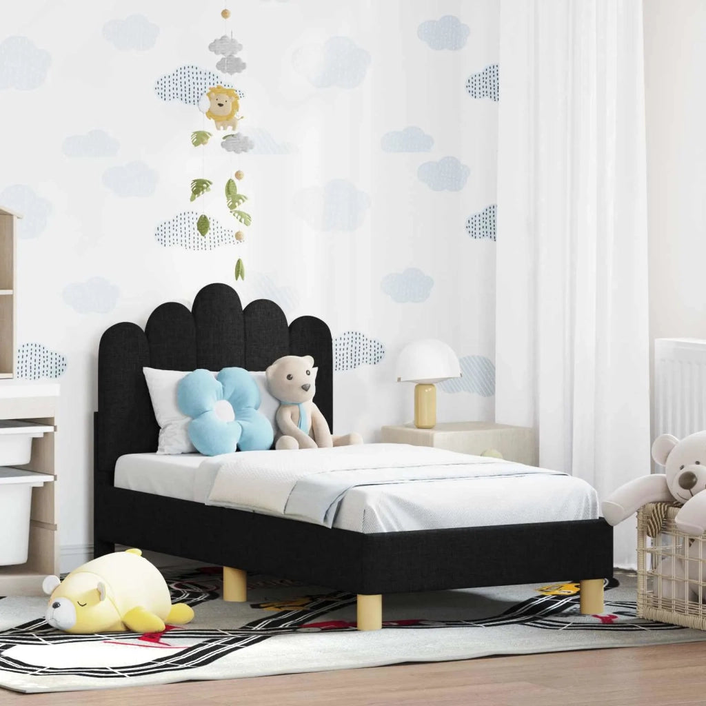Letto singolo | Letto per adulti | Struttura letto per bambini con testata Nero 70 x 140 cm