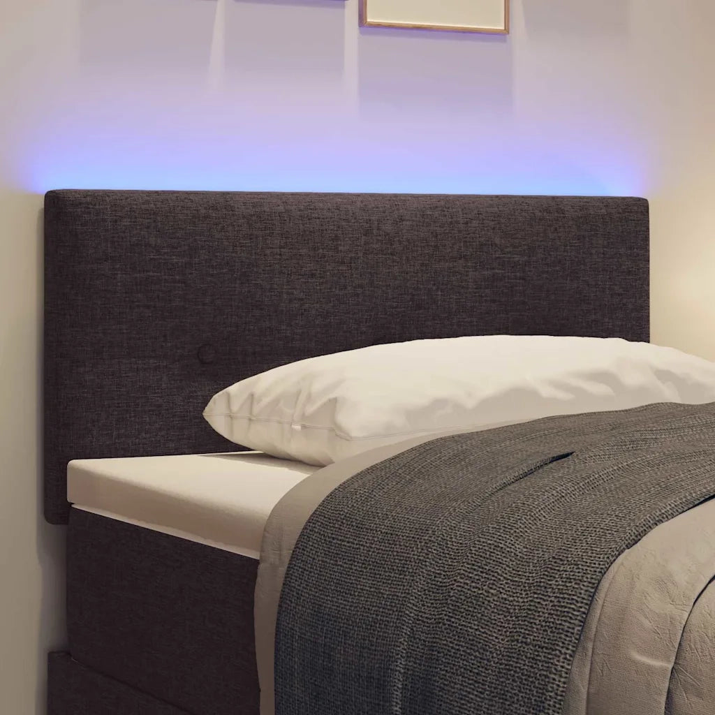 Testiera | Testata LED con strisce LED Marrone Scuro 80 cm Tessuto