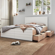 Letto con contenitore 160x200 cm - Xylo - 2 cassetti e rete a doghe bianco