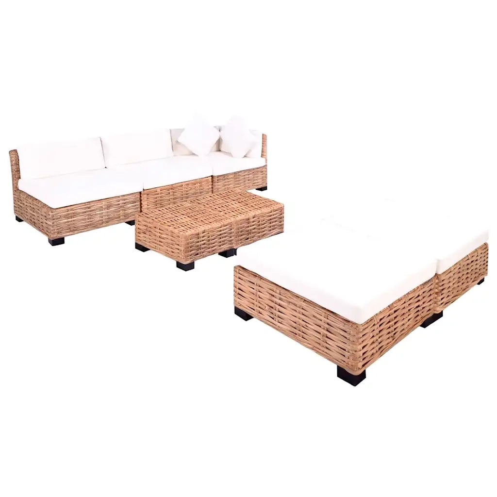 Set Divano 18 pz in Rattan Naturale cod mxl 34855