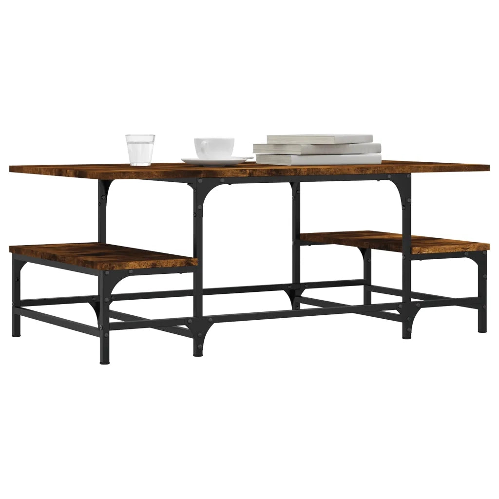 Tavolino da Salotto Rovere Fumo 100x50,5x40cm Legno Multistrato 835376