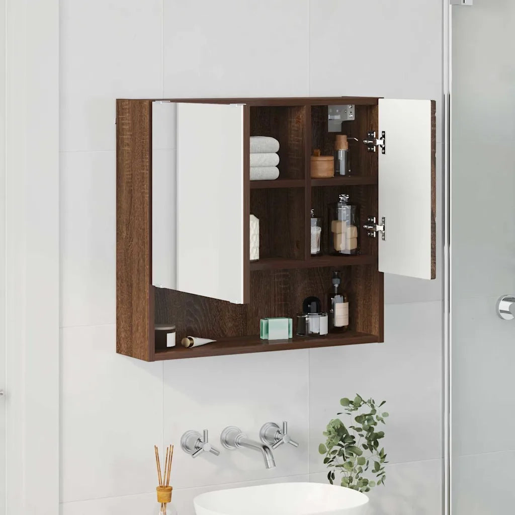 Mobiletto per specchio con porta Rovere Marrone 59 x 17 x 55 cm