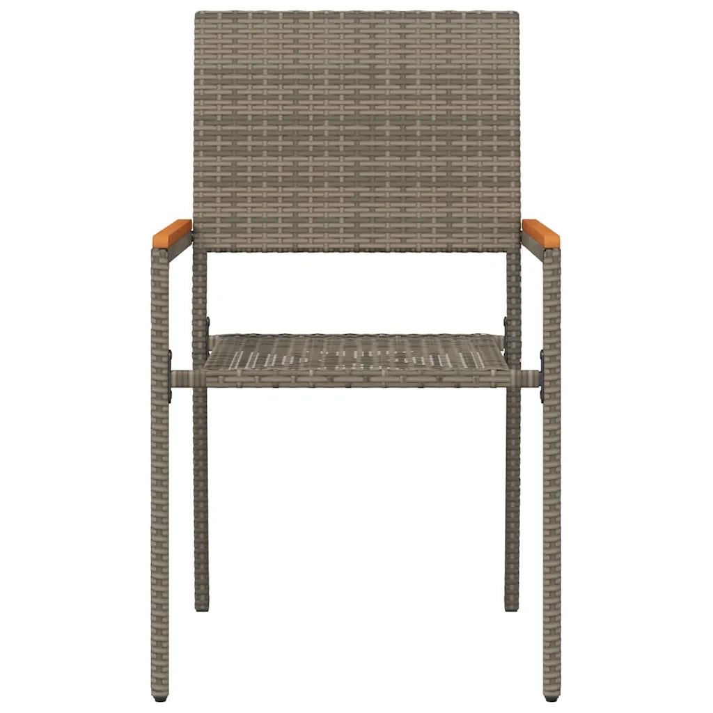 Sedie impilabili da giardino 4 pcs Grigio e Marrone