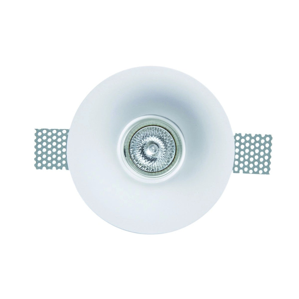 Trade Shop - Porta Faretto Fisso In Gesso Ad Incasso Per Lampade A Led Tondo A Scomparsa 11.5 -